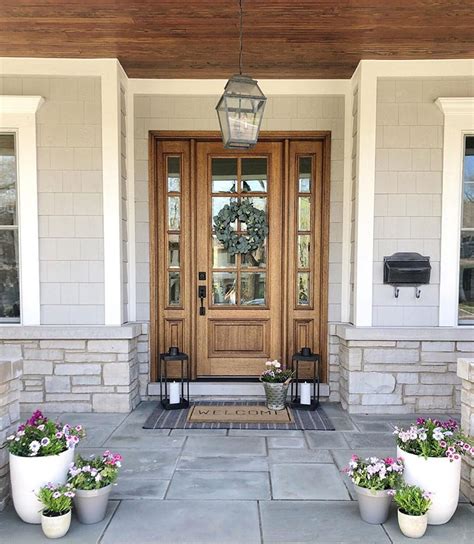 farmhouse entry door with sidelights